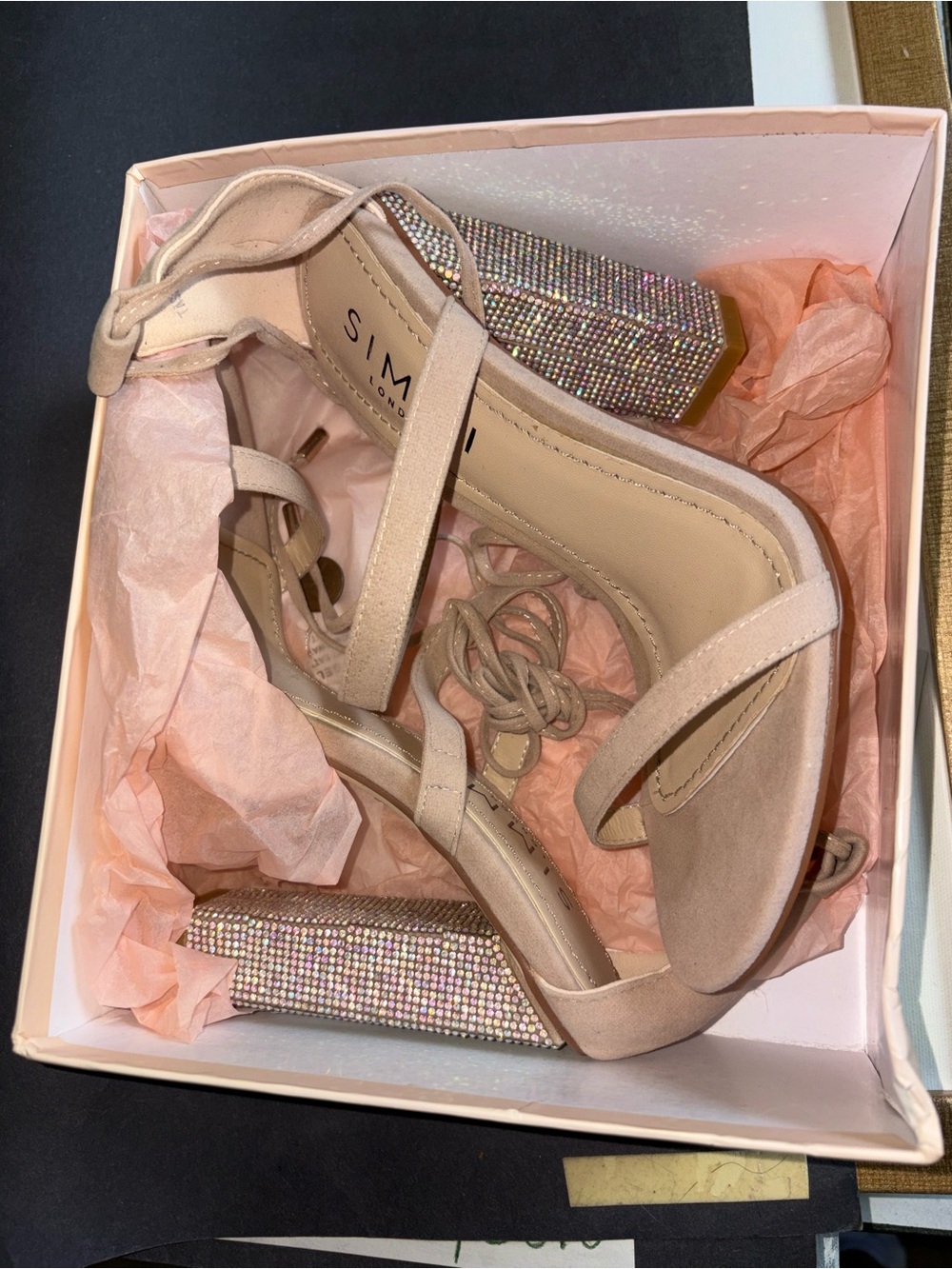 Simmi London Heels with Rhinestone Detail